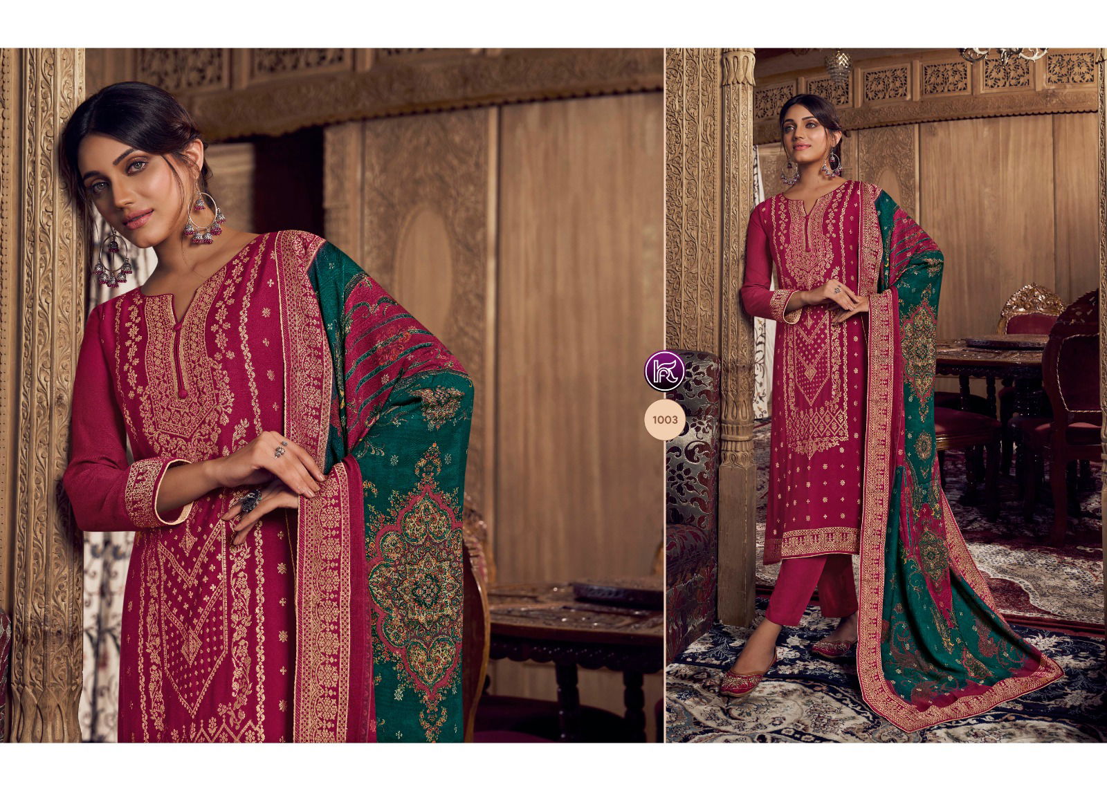 Kala Print Viscose Pashmina Designer Salwar Suits Catalog